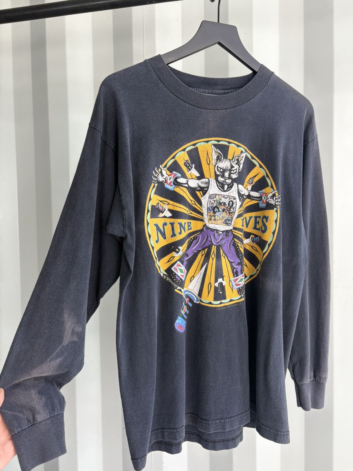 Band Tees Vintage Aerosmith Nine Lives Shirt Faded Distress Grunge Size US L / EU 52-54 / 3 - 2 Thumbnail