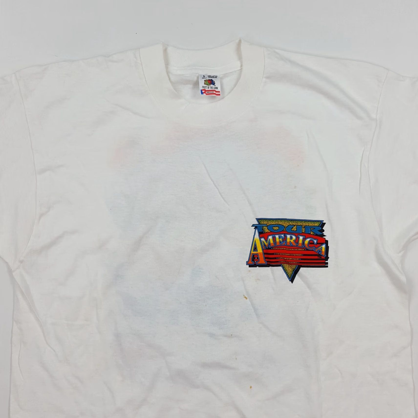 Fruit Of The Loom Vintage 90s American Motorcycle Tour Men's Large White Biker T Shirt Size US L / EU 52-54 / 3 - 3 Thumbnail