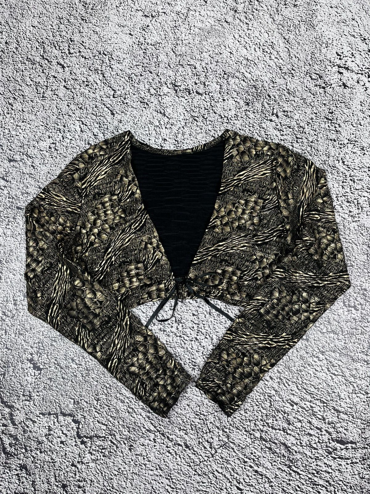 Japanese Brand Vintage Glamour Snake Leopard crop top cardigan size M Size M / US 6-8 / IT 42-44 - 6 Thumbnail