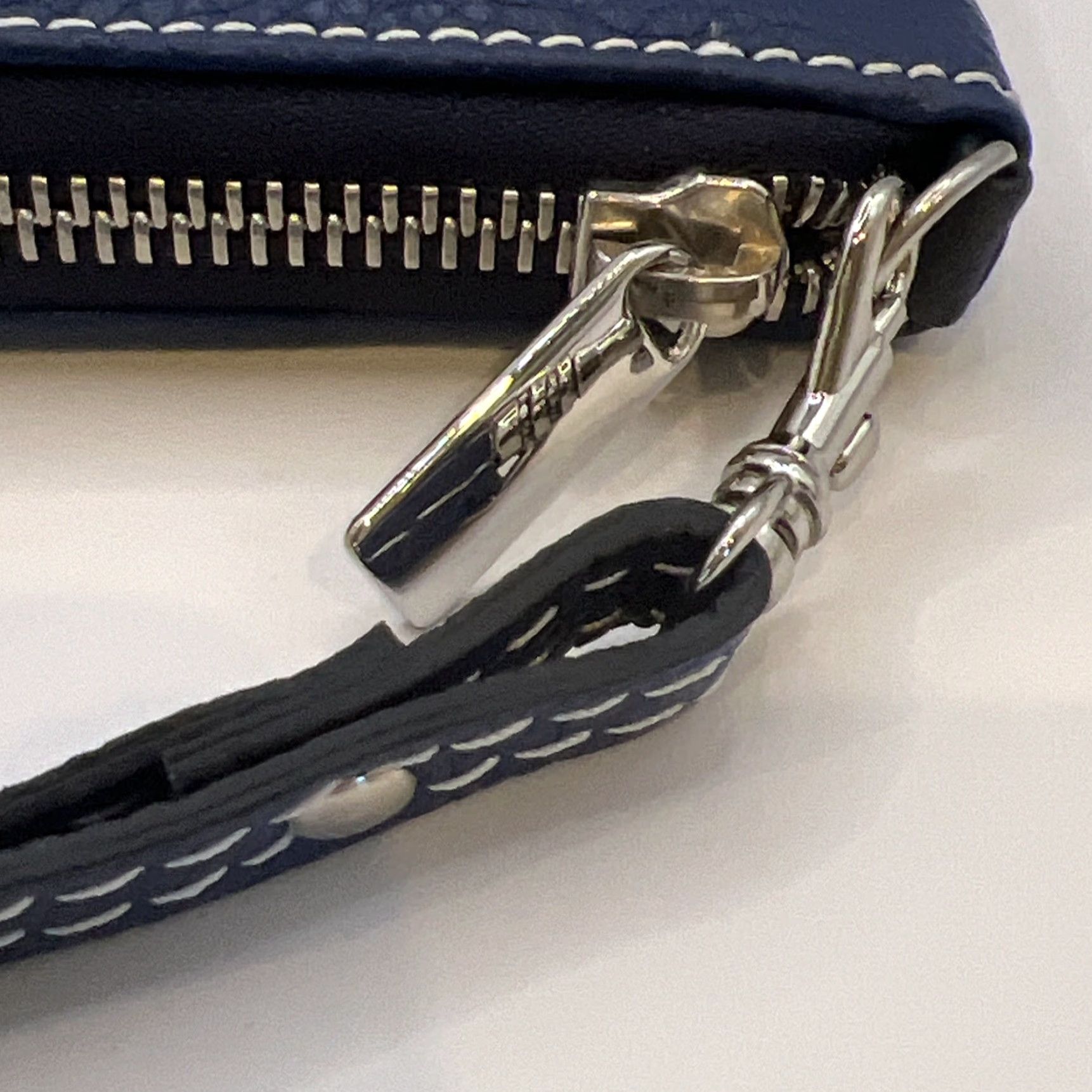 Vintage Roger Ximenez Leather Wristlet Clutch Wallet Women One Size Airforce Blue Pebble Italian Stitch Size ONE SIZE - 7 Thumbnail