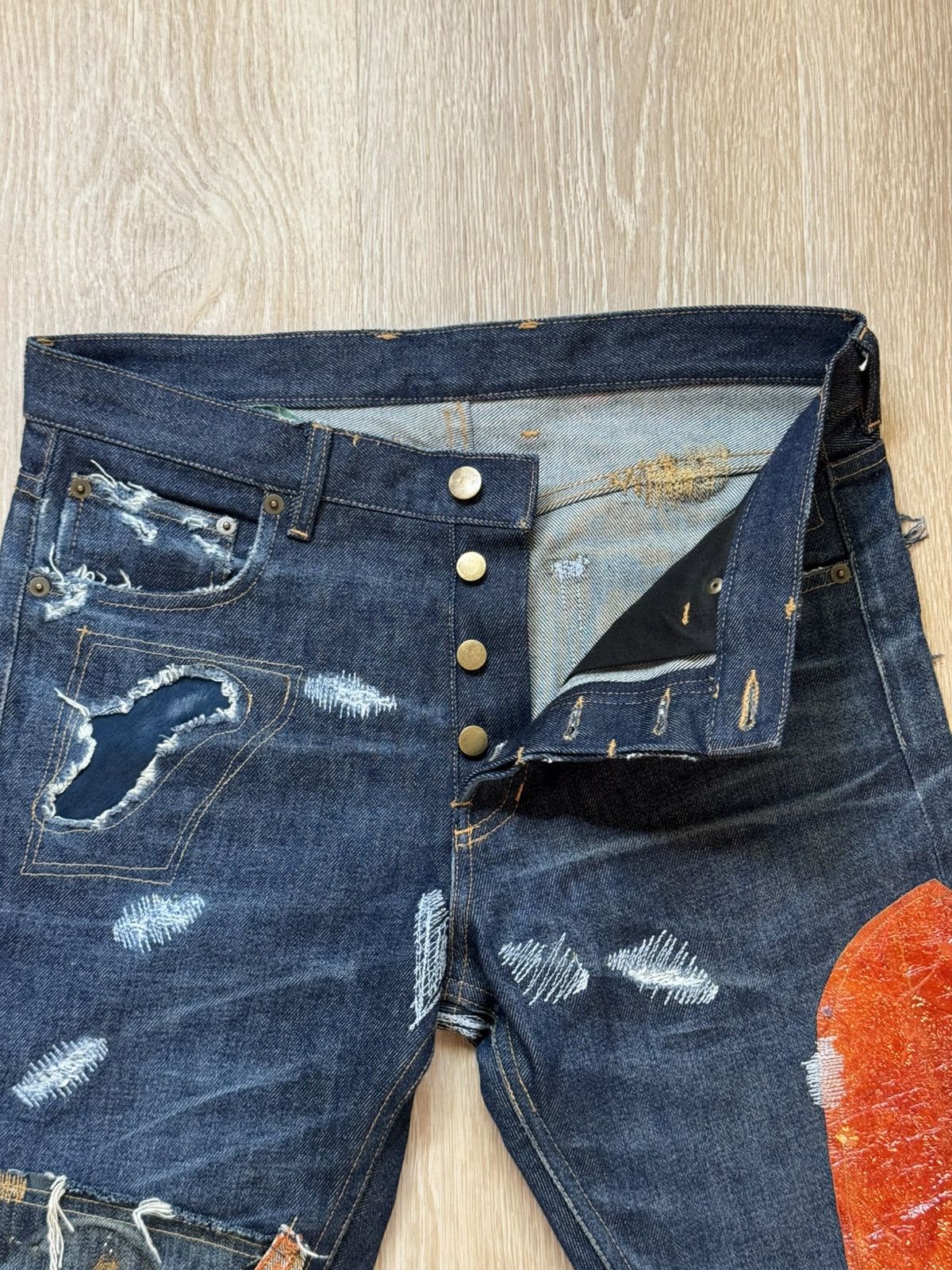 Japanese Brand × Vintage Amercian T.S.O.L patch work croc/snake leather patchwork Size US 29 - 7 Thumbnail