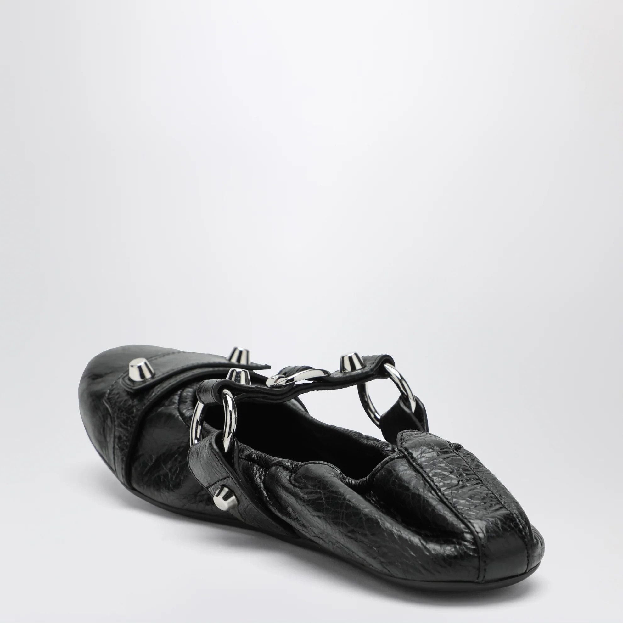 Balenciaga o1d2blof0426 Leather Ballet Flats in Black Size US 7 / IT 37 - 4 Thumbnail