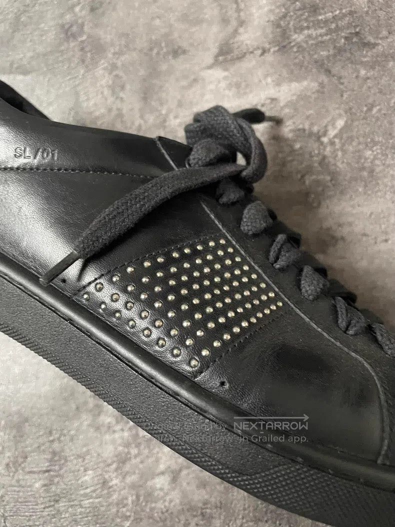 Saint Laurent Paris Saint Laurent Paris Black stud low-top flat shoes Size US 7 / EU 40 - 7 Thumbnail