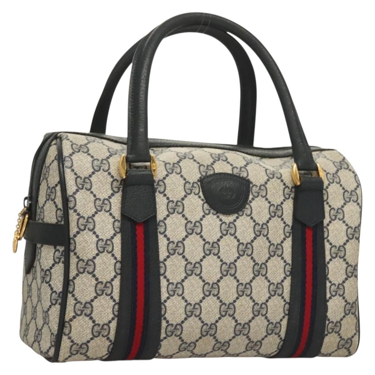 Gucci GUCCI GG Supreme Sherry Line Hand Bag Pvc Navy Gold Red Size ONE SIZE - 1 Thumbnail