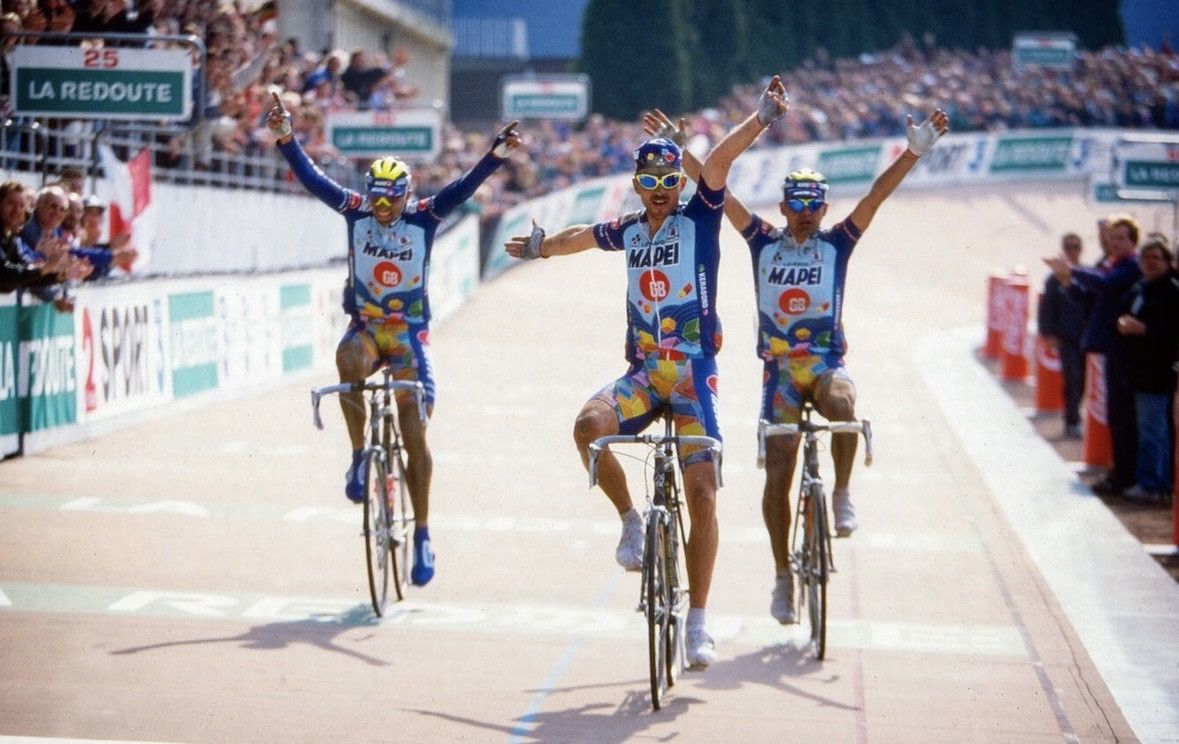 Vintage 1997 Vintage Mapei GB Paris-Roubaix Cycling Jersey Size US XL / EU 56 / 4 - 2 Thumbnail