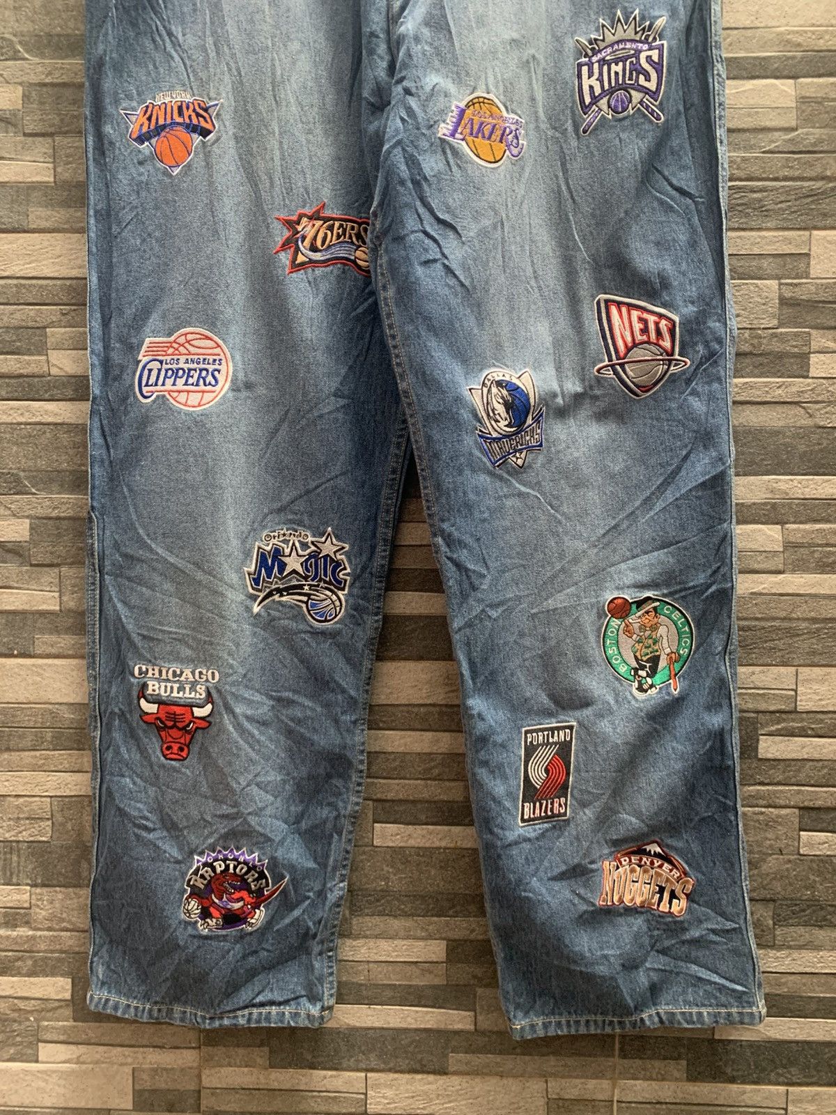NBA Vintage NBA Unk Embroidery All Team Baggy Pants Size US 40 / EU 56 - 4 Thumbnail