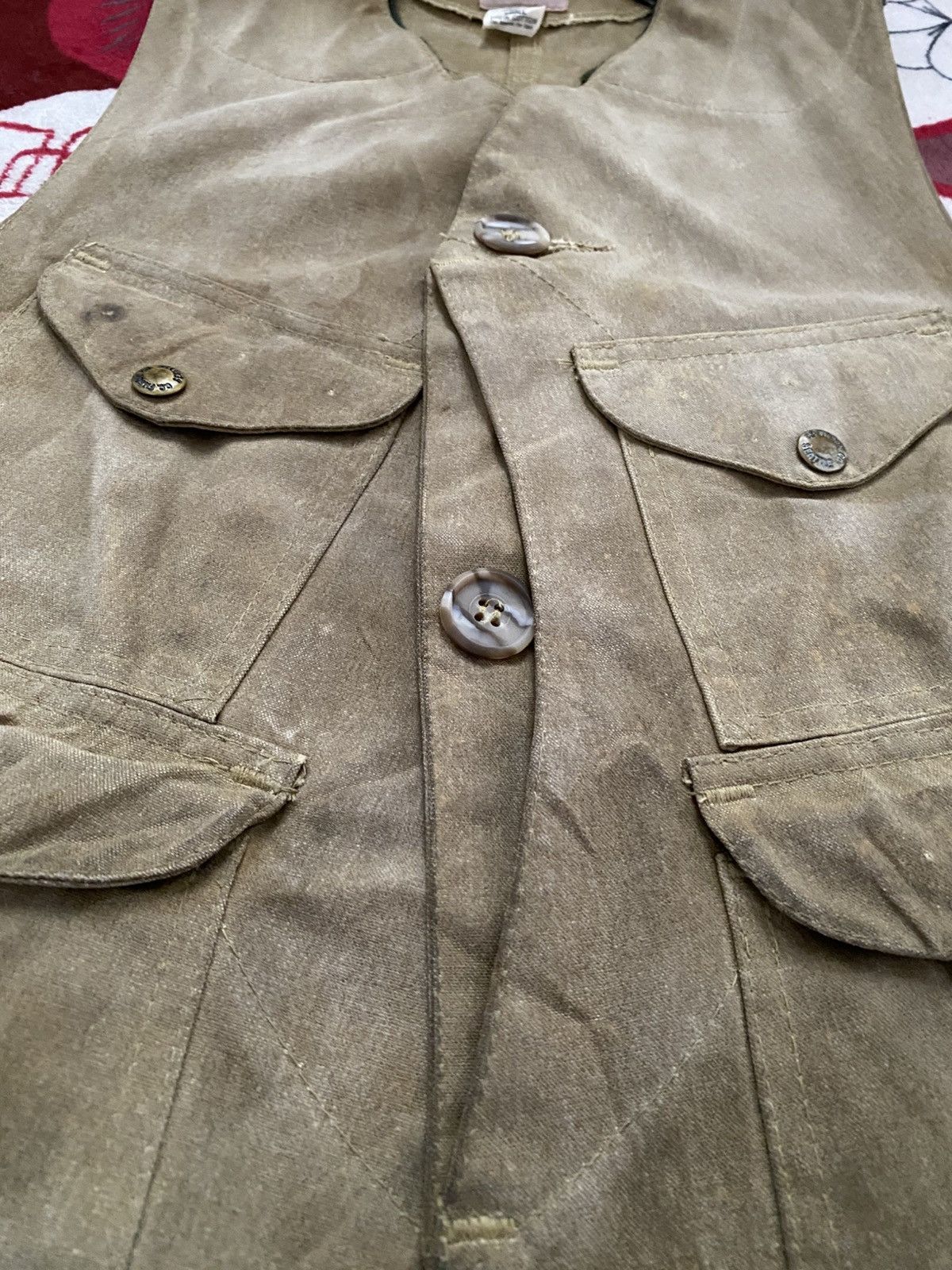 Filson Vintage Filson Style 32 Half Moon Waxed Canvas Hunting Vest Size US S / EU 44-46 / 1 - 8 Thumbnail