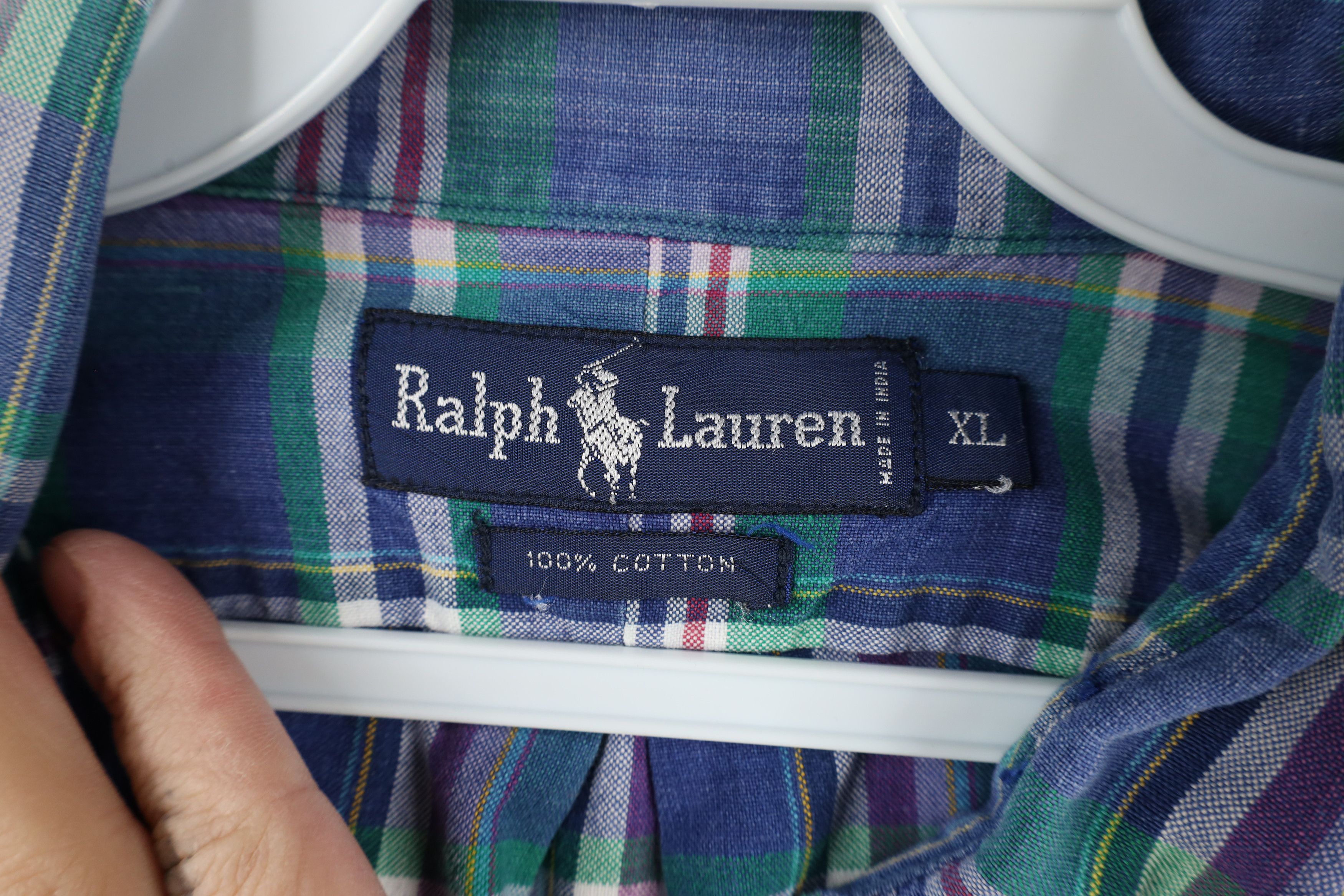 Ralph Lauren × Vintage Vintage 90s Ralph Lauren Madras Plaid Button Down Shirt Size US XL / EU 56 / 4 - 8 Thumbnail