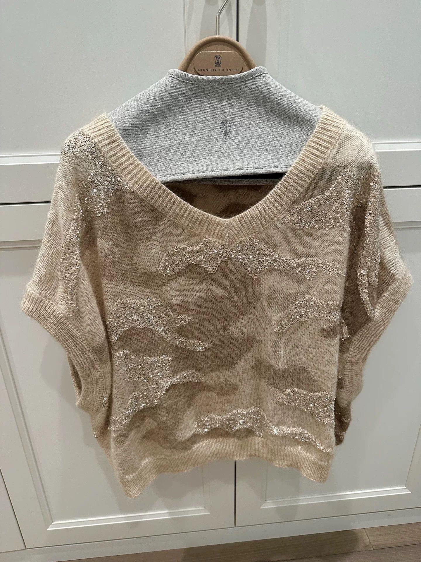 Balenciaga beige sparkling vest by Brunello Cucinelli Size US S / EU 44-46 / 1 - 1 Thumbnail