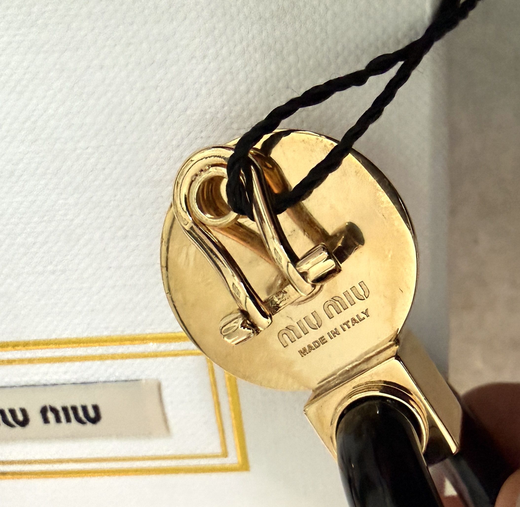 Miu Miu Miu Miu SIO079 Plex Gold & Black Crystal drop Earrings Size ONE SIZE - 10 Thumbnail
