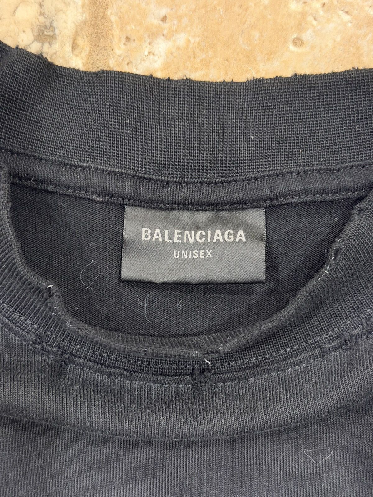 Balenciaga Balenciaga Upside Down Paris Moon Distressed Black T-Shirt Size US XL / EU 56 / 4 - 7 Thumbnail