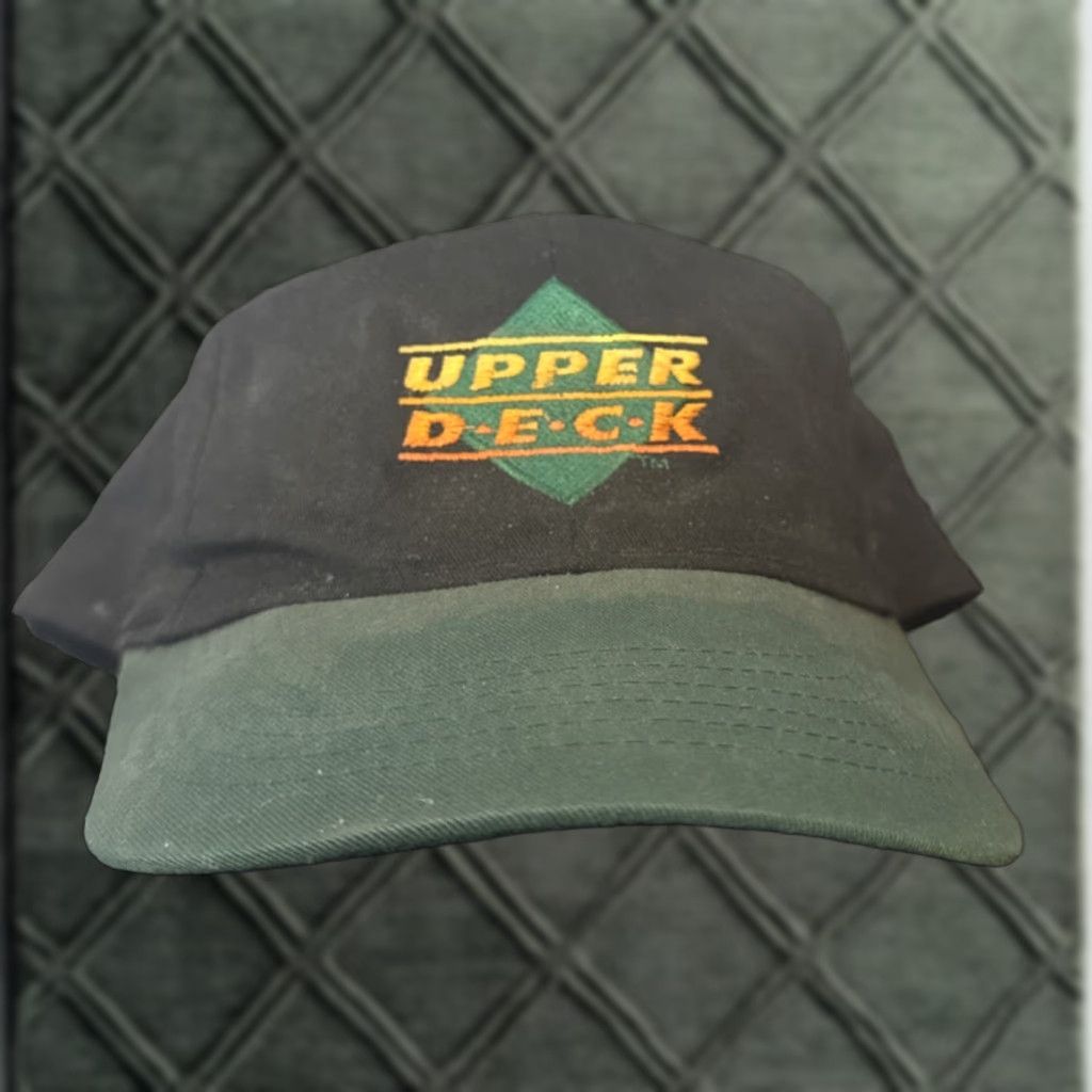 Vintage VINTAGE Snapback Upper Deck Baseball Cards Hat Cap Green & Black 90s Men One Size Black SnapBack Size ONE SIZE - 1 Thumbnail
