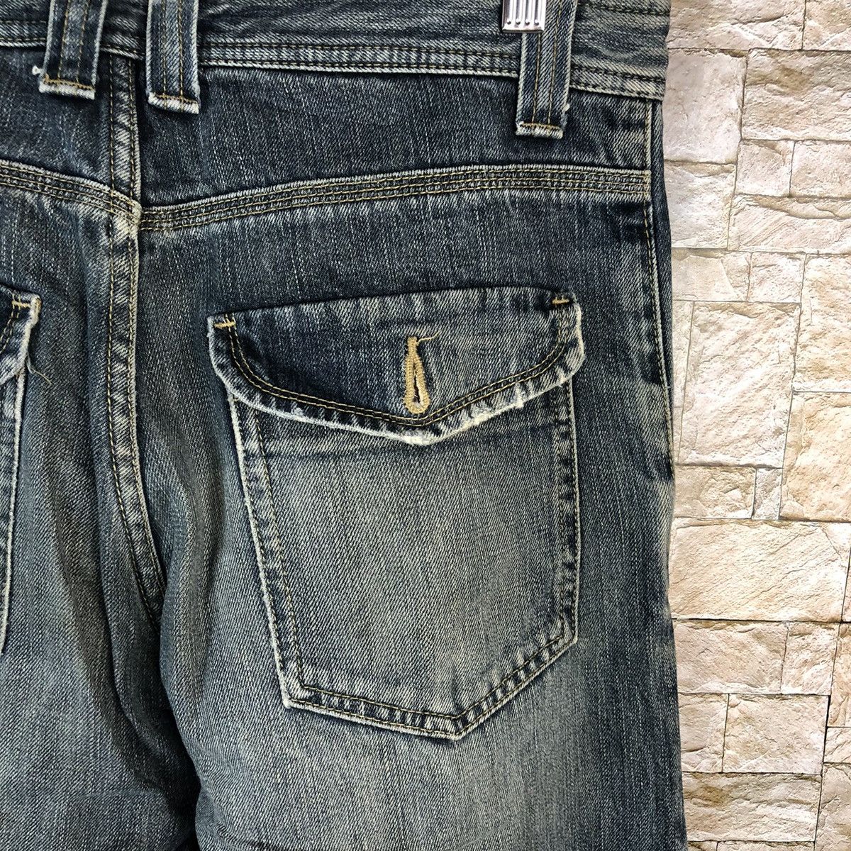 Japanese Brand Top Valu Blue Distressed Denim Pants #A1117 Size US 30 / EU 46 - 17 Thumbnail