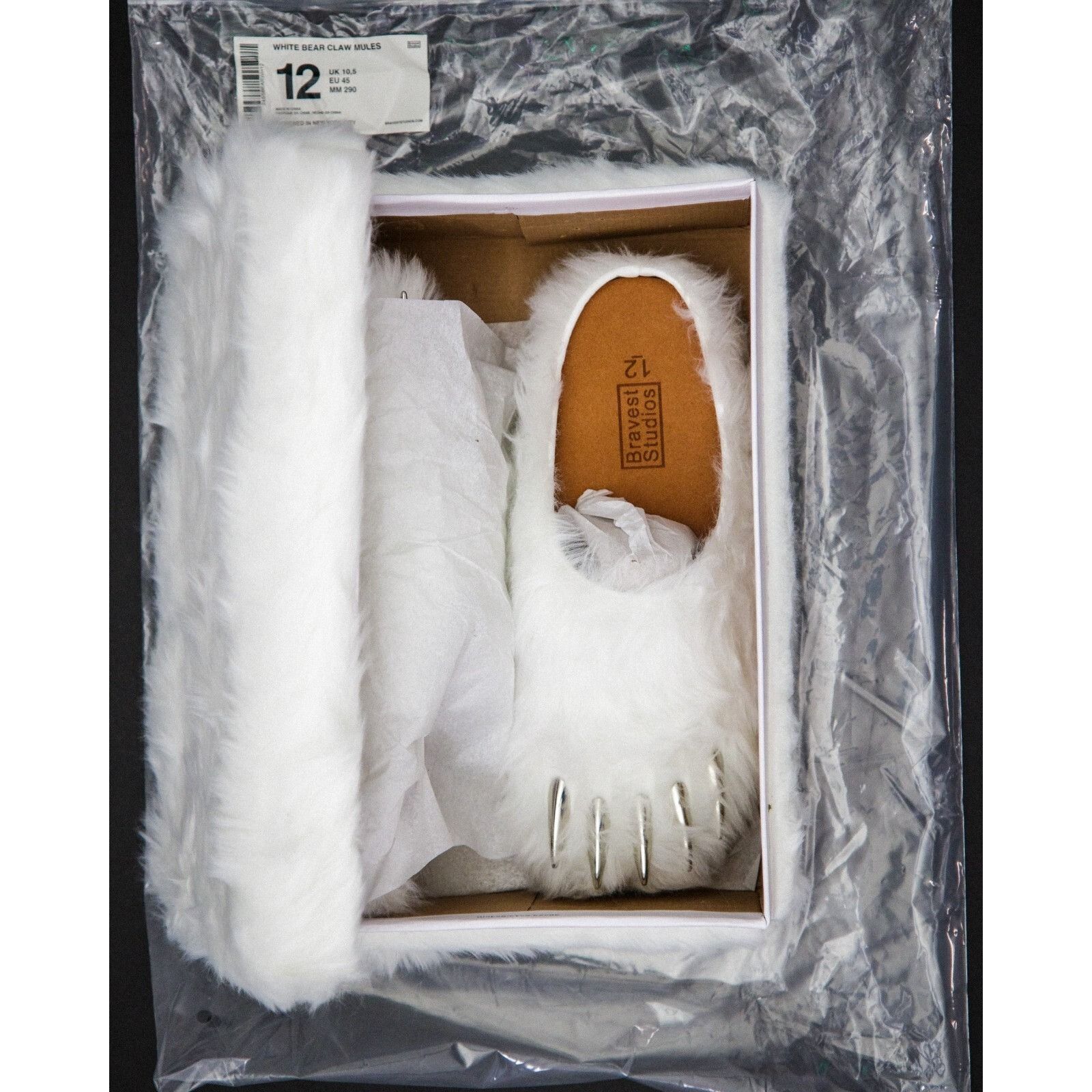 Bravest Studios Size 12 M Bravest Studios White Polar Bear Claw Mules EXCLUS Size US 12 / EU 45 - 1 Thumbnail