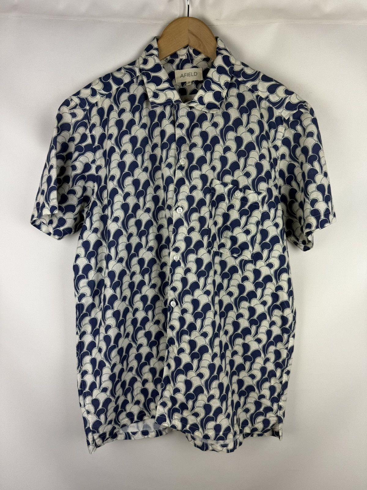 Far Afield Afield Men’s Short Sleeve Linen Patterned Button Up Shirt Size US M / EU 48-50 / 2 - 1 Thumbnail