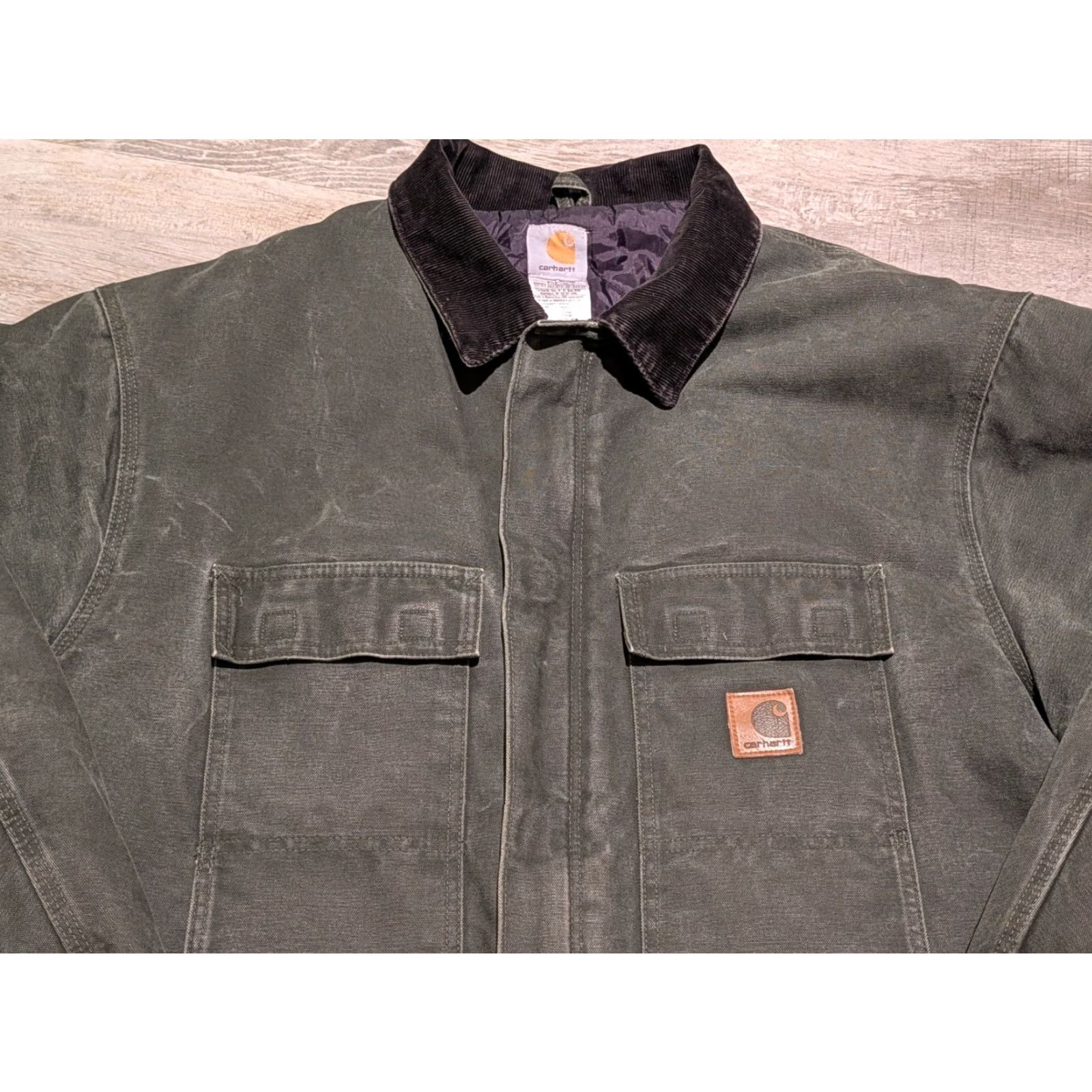 Carhartt Carhartt Jacket Men’s 2XL Moss Green Distressed Quilt Lined Coat C26 MOS Work Jacket 2XL Mens Green Moss US Made N/A Size US XXL / EU 58 / 5 - 2 Thumbnail