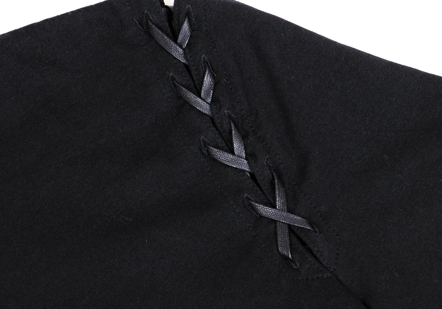 Jean Paul Gaultier Lace-Up Shoulder T-Shirt in Black, Size 48 Size US M / EU 48-50 / 2 - 5 Thumbnail