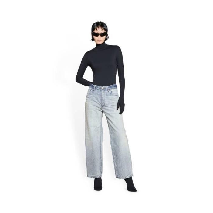 Balenciaga o1srvl11e1125 Ankle Cut Jeans in Light Blue Size 29" - 2 Thumbnail