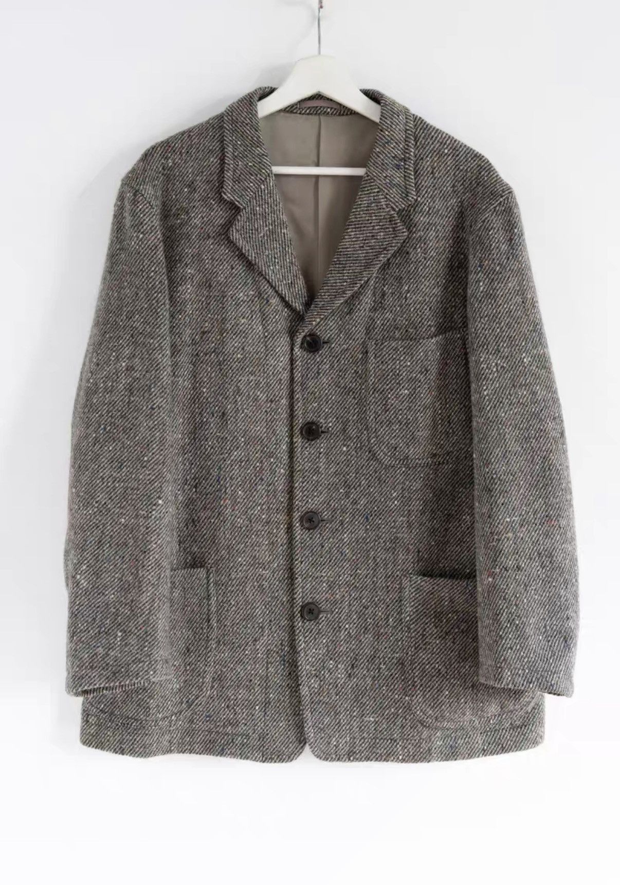 Yohji Yamamoto Brown Herringbone Heavy Coat - Size M Size US M / EU 48-50 / 2 - 1 Thumbnail