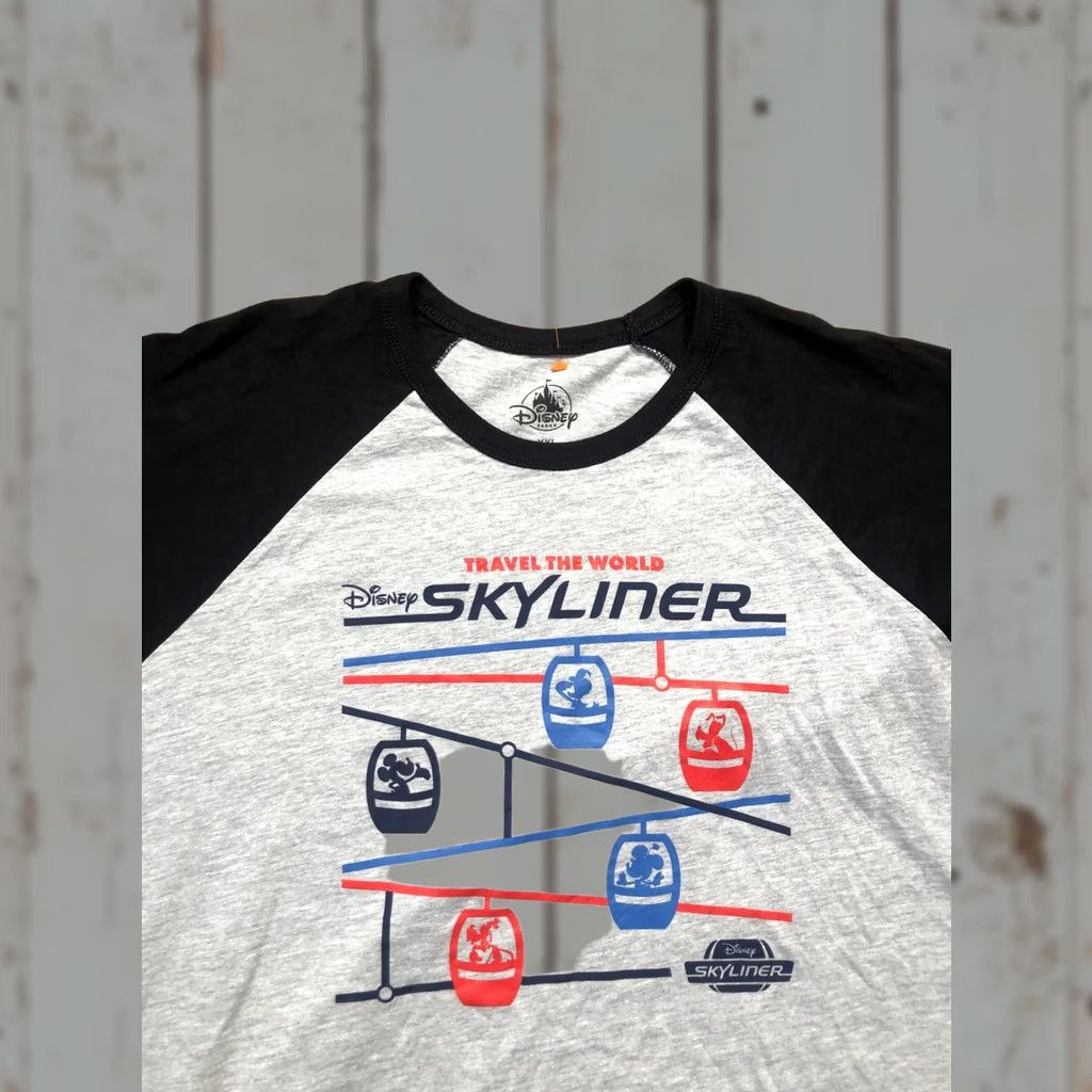Disney Disney Skyliner Shirt Mens 2XL Gray Black Raglan Travel World Mickey Graphic T-Shirt Short Sleeve Crew Neck Size US XXL / EU 58 / 5 - 1 Thumbnail