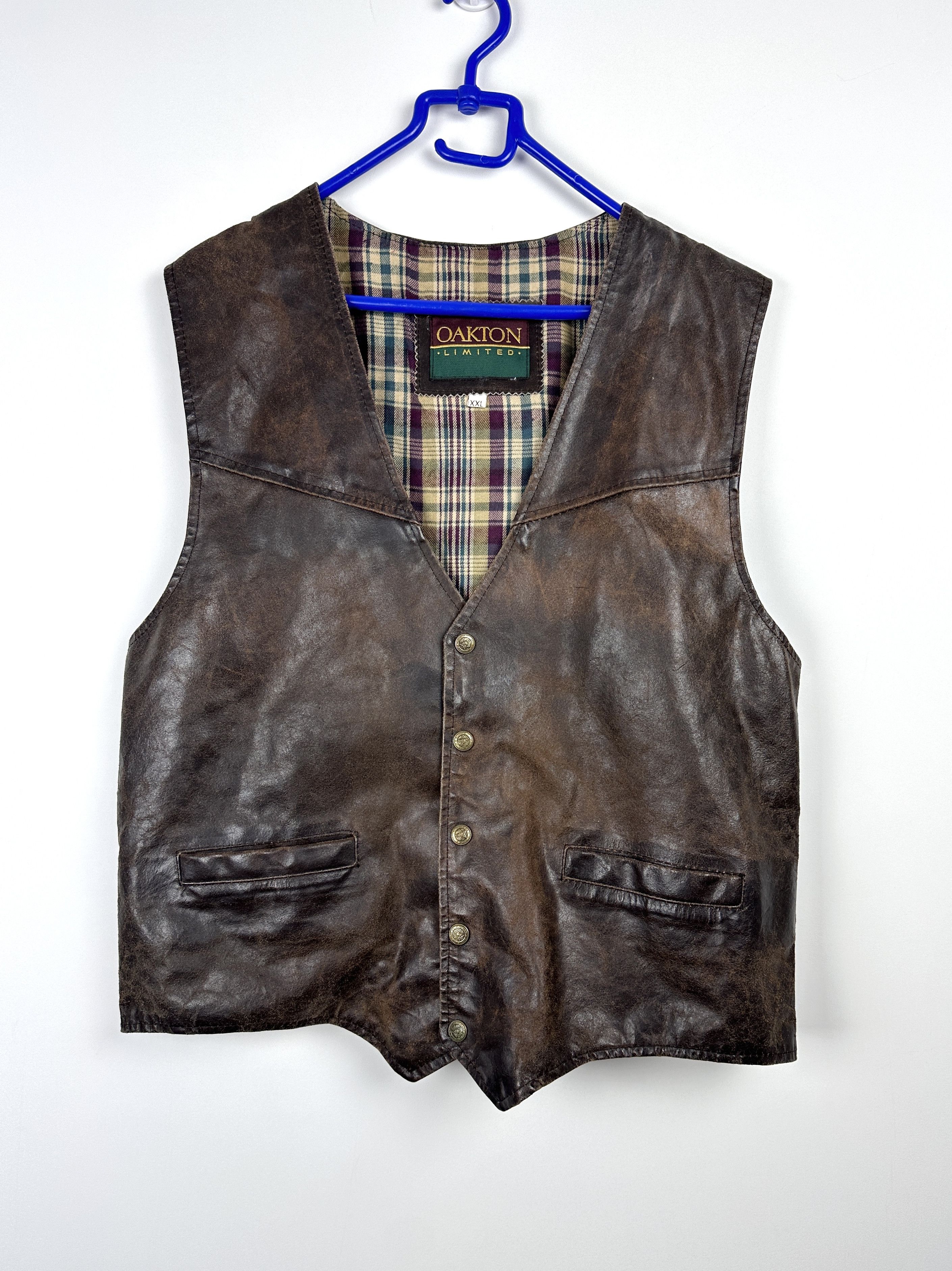 Vintage Vintage men leather vest brown Size US M / EU 48-50 / 2 - 2 Thumbnail