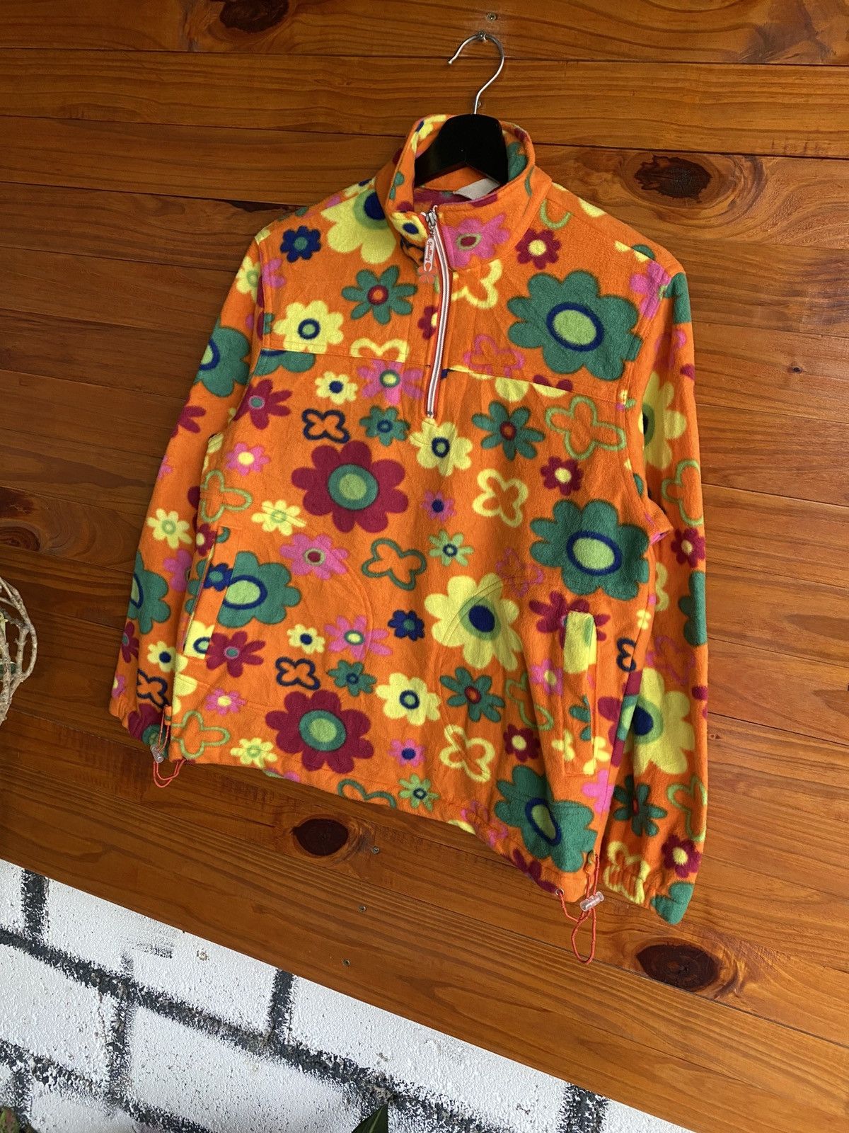 Vintage Vintage Strolling Flower Power Fleece Pullover Retro Size US S / EU 44-46 / 1 - 4 Thumbnail