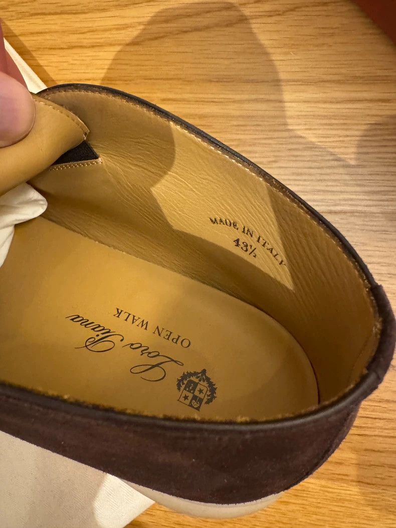Loro Piana LORO PIANA size 43.5 Open Walk Brown Mid-Top Leather Shoes Size US 10.5 / EU 43-44 - 7 Thumbnail