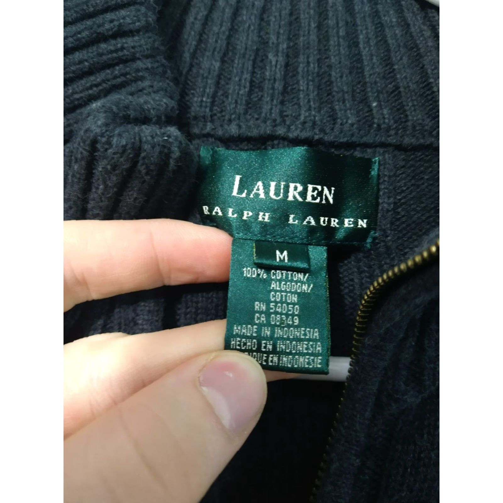 Ralph Lauren Ralph Lauren Sweater Womens Medium Gray Ribbed Knit Pullover 1/4 Zip Mock Neck Casual Travel Cotton Knit Pullover 1/4 Zip Women M Gray Size M / US 6-8 / IT 42-44 - 5 Thumbnail