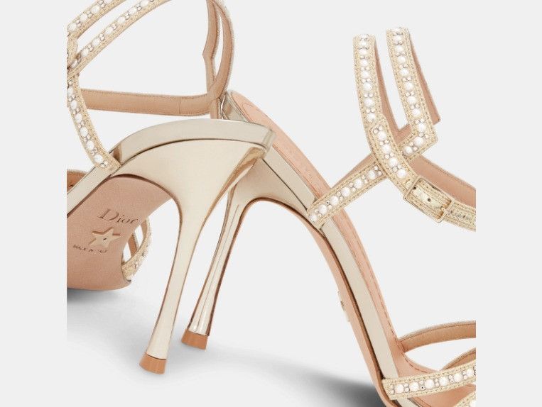 Dior o1w1db11024 Gem Heeled Sandals in Gold Size US 7 / IT 37 - 4 Thumbnail