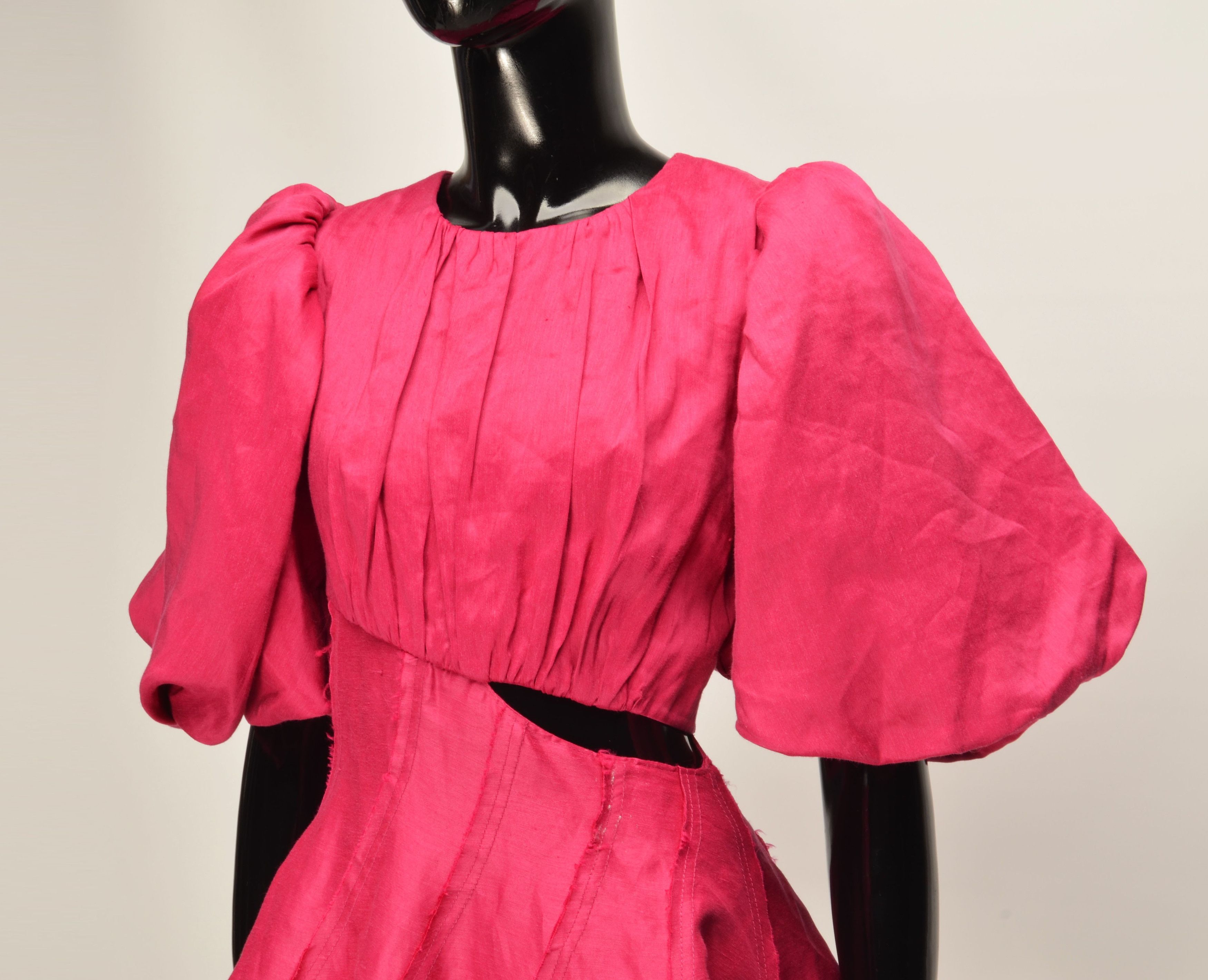Aje Aje Coquette Linen Blend Puff Sleeve Cocktail Party Dress Size XS / US 0-2 / IT 36-38 - 2 Thumbnail