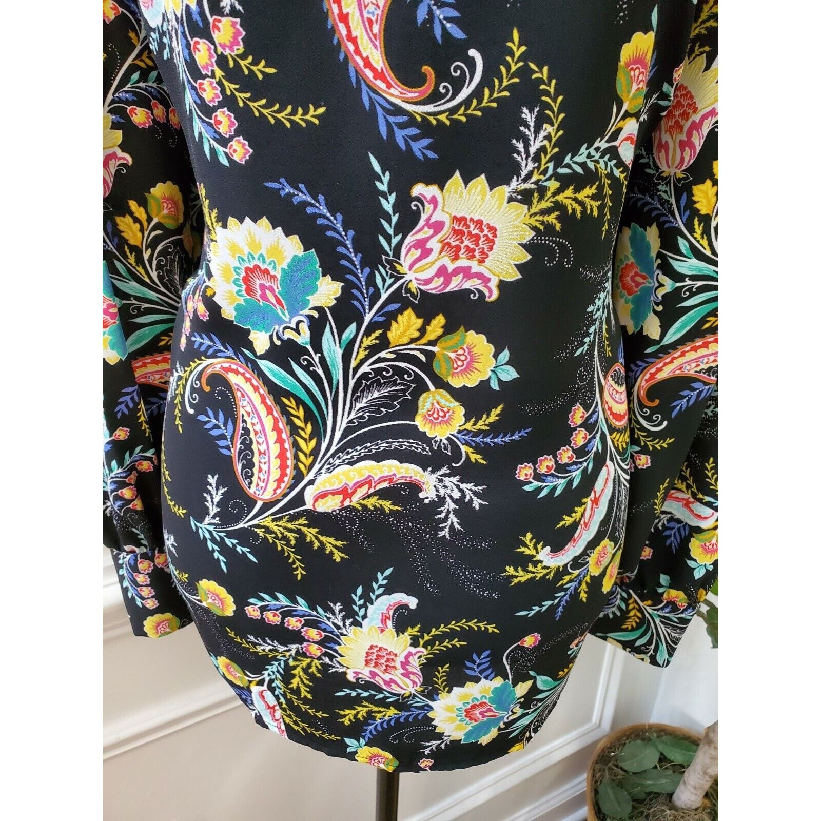 Loft Loft Floral Polyester Round Neck Long Sleeve Blouse Size M Size M / US 6-8 / IT 42-44 - 4 Thumbnail
