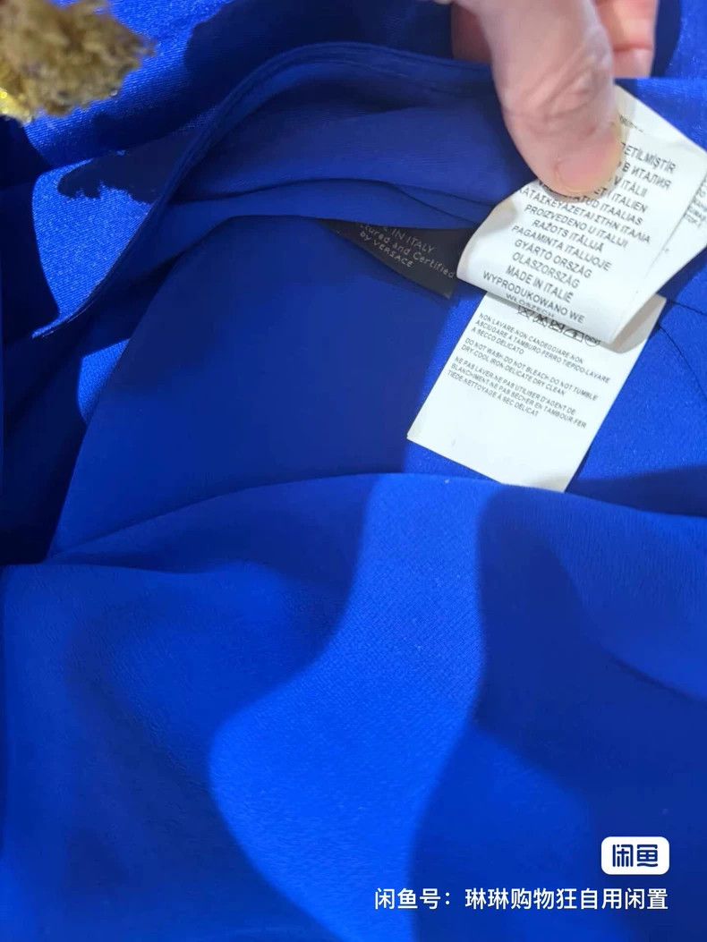 Versace Versace Sapphire Blue Deep Evil V Asymmetrical Dress Size M / US 6-8 / IT 42-44 - 6 Thumbnail