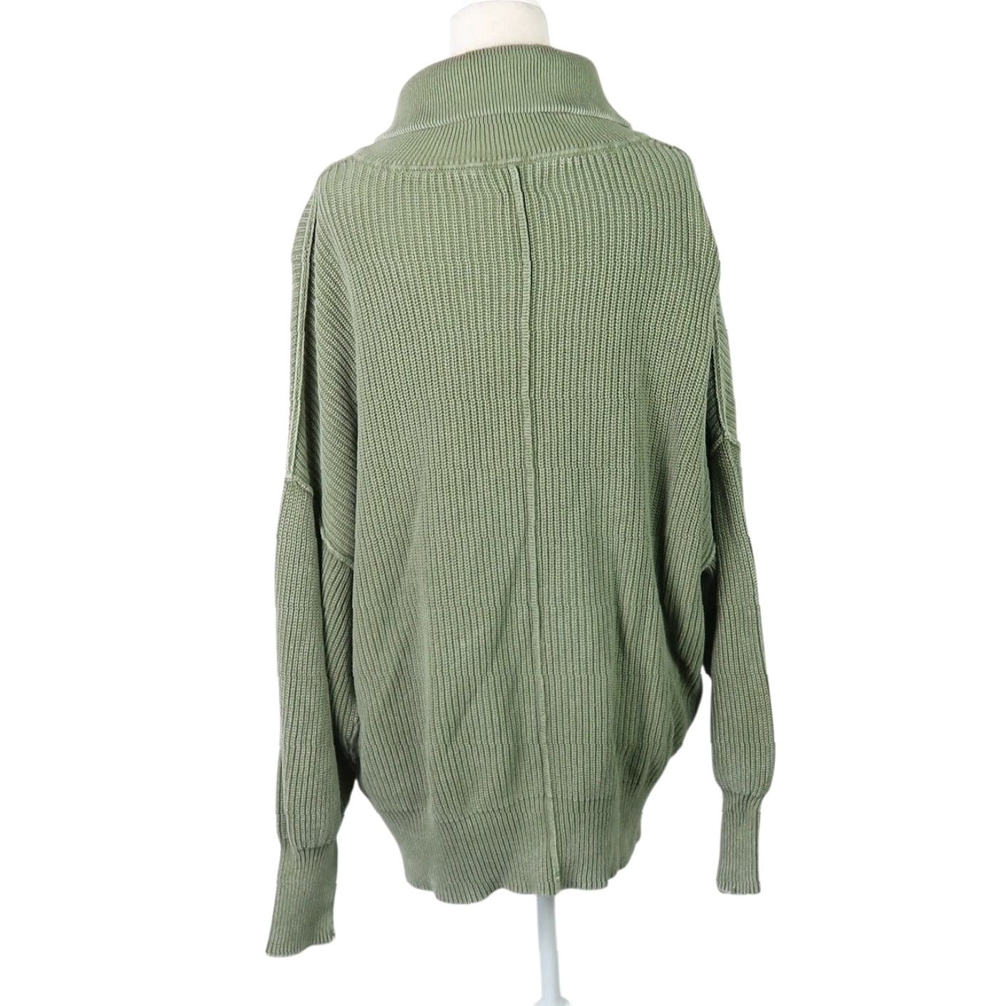 Vintage Aerie Beyond Quarter Zip Olive Green Cotton Knit Pullover Sweater S Size S / US 4 / IT 40 - 4 Thumbnail