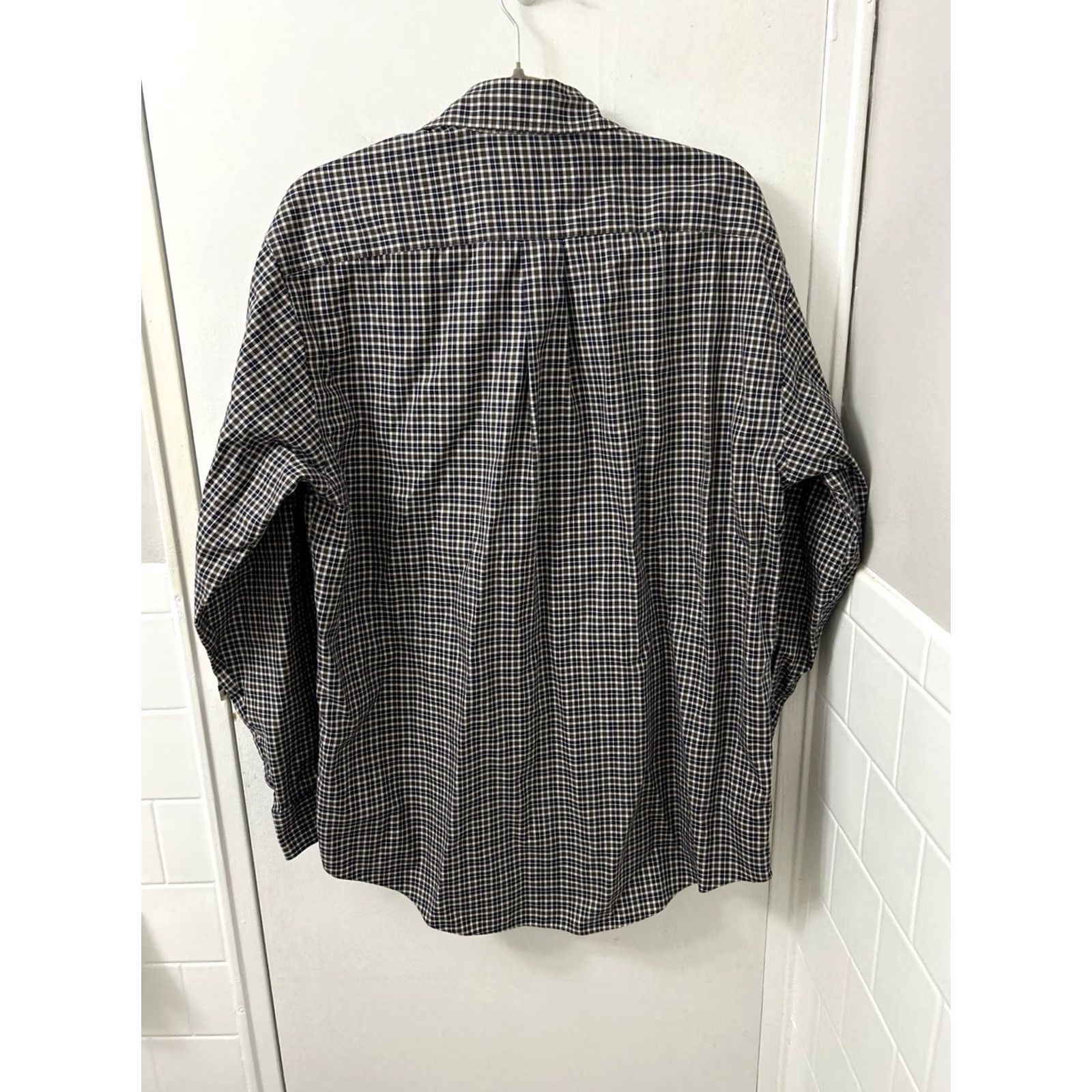 Brooks Brothers Brooks Brothers Button-Down Shirt Mens M Navy Blue Brown Check Plaid Non-Iron All Seasons Pocket Size US M / EU 48-50 / 2 - 7 Thumbnail
