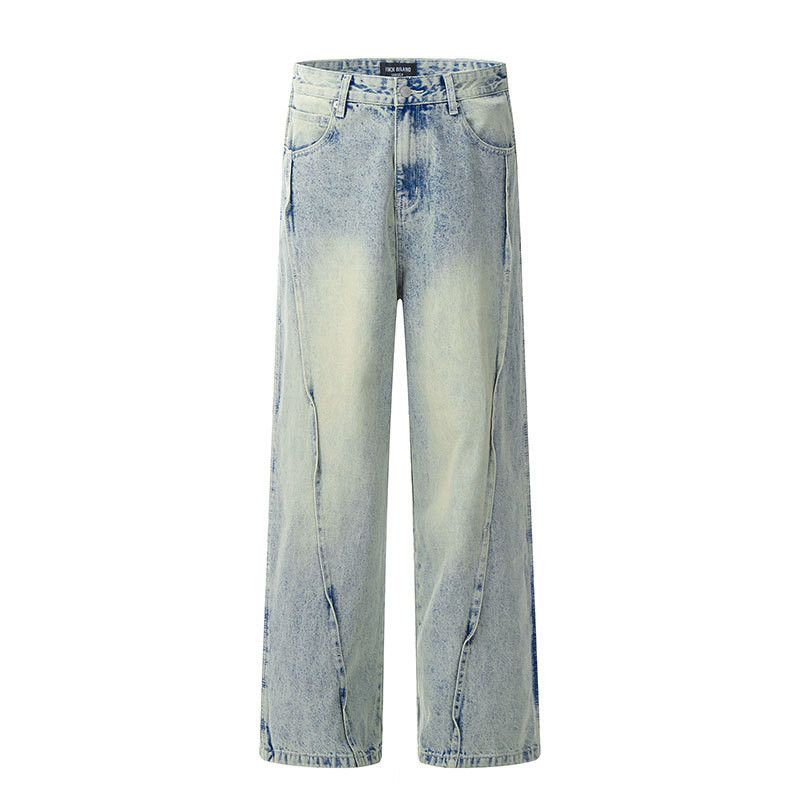 Vintage American-style heavy-duty patchwork jeans for men Size US 32 / EU 48 - 1 Thumbnail