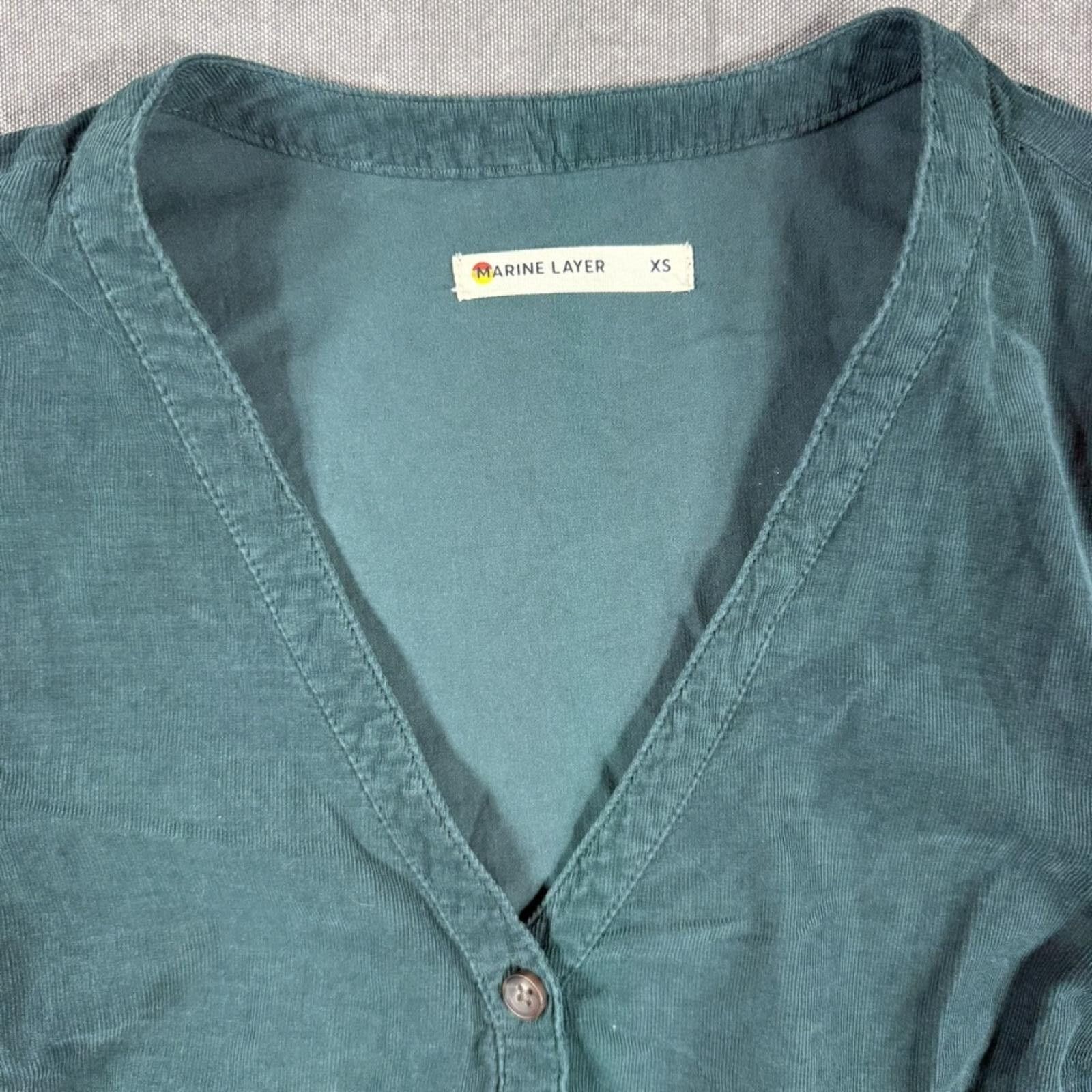 Marine Layer Marine Layer Shirt Women's XS Green Corduroy Cotton Size XS / US 0-2 / IT 36-38 - 2 Thumbnail