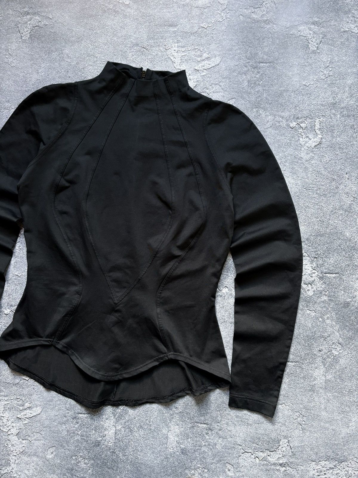 Thierry Mugler RARE 90s Thierry Mugler Activ Luxury Black Long Sleeve Top Size L / US 10 / IT 46 - 3 Thumbnail