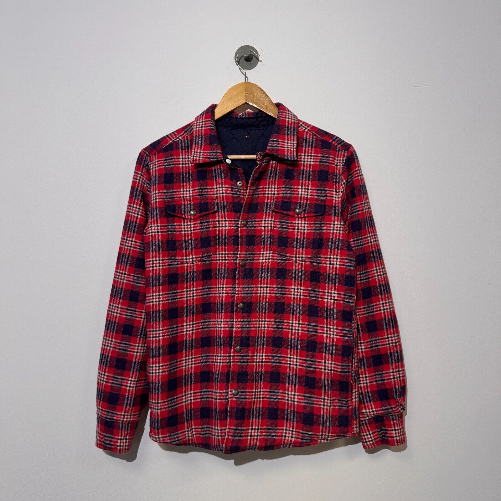Tommy Hilfiger × Vintage Tommy Hilfiger Red Blue Polyester Cotton Jacket Size XS 90s Size US XS / EU 42 / 0 - 1 Thumbnail