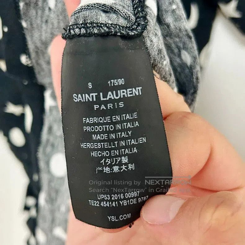 Saint Laurent Paris Saint Laurent Star Moon Print T-Shirt. Size US S / EU 44-46 / 1 - 7 Thumbnail