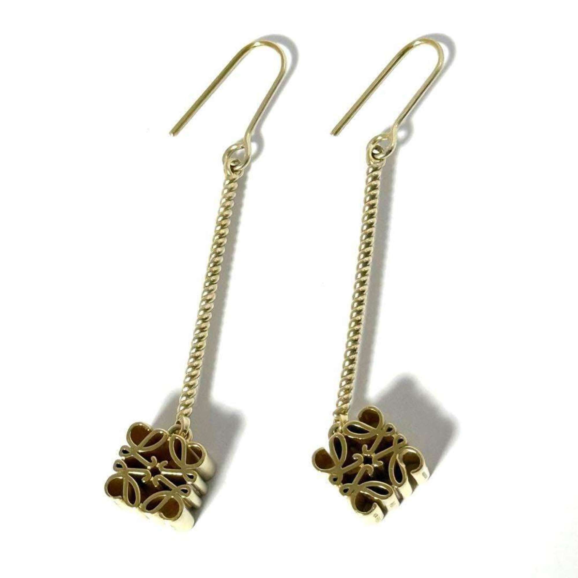 Loewe Loewe Women's Anagram Drop Hook Earrings in Gold Size ONE SIZE - 1 Thumbnail