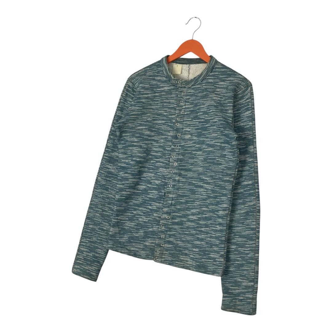 N.Hoolywood Vintage N.Hoolywood Striped Style Snap Button Sweatshirt Size US S / EU 44-46 / 1 - 3 Thumbnail
