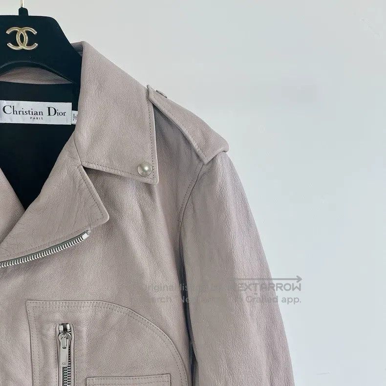 Dior Dior Long-sleeved leather jacket with lapel zipper Size XS / US 0-2 / IT 36-38 - 3 Thumbnail