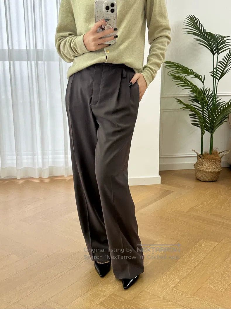 Hermes Hermes Crepe Fine Wool Suit Pants, Dark Grey Size 25" / US 0 / IT 36 - 2 Thumbnail