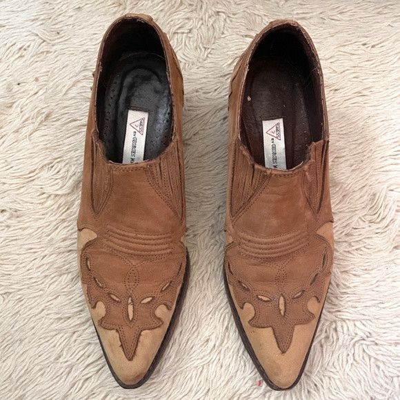 Guess × Vintage Vintage Guess Leather Cowboy Style Heeled Shoes - 6/5-5.5US Size US 5.5 / IT 35.5 - 9 Thumbnail