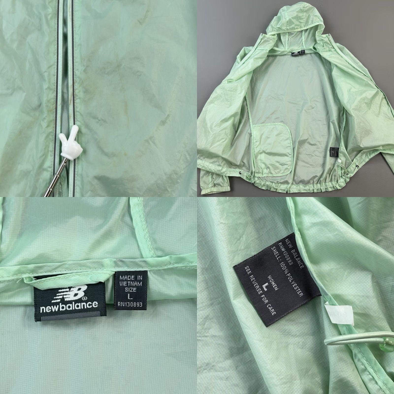 New Balance New Balance Jacket Women's Large Green Hooded Windbreaker Running Packable Size L / US 10 / IT 46 - 8 Thumbnail