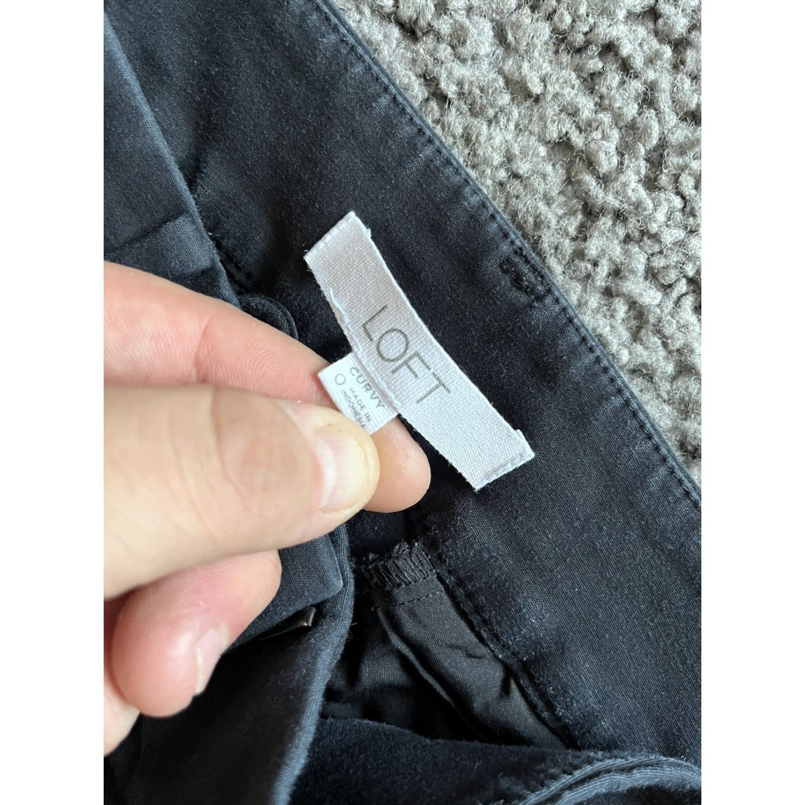 Loft VINTAGE LOFT Womens Cropped Pants Sz 0 Mid Rise Black Cotton Blend 24.5 Inseam Casual Style Women Size 25" / US 0 / IT 36 - 5 Thumbnail