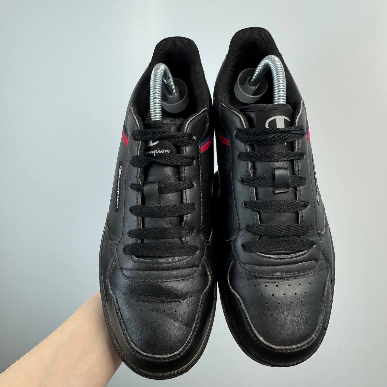 Champion Champion Black Leather Sneakers Mens Low Top Shoes EU 42 Size US 9 / EU 42 - 2 Thumbnail