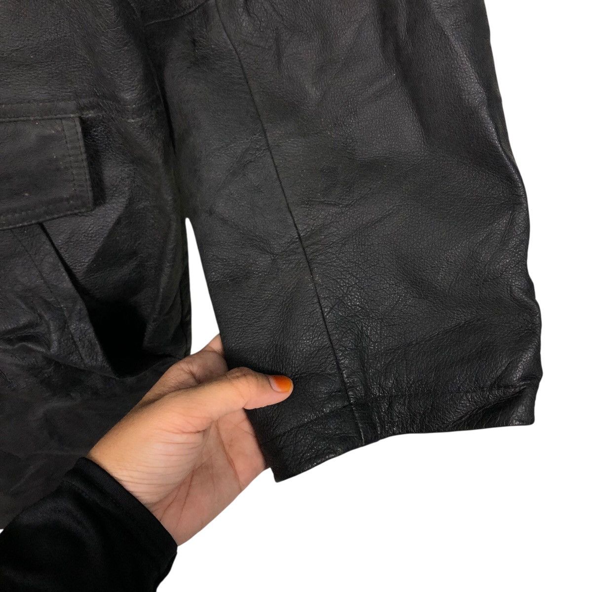 Japanese Brand 📌Rich Black Vintage Leather Jacket Vivreclub Issey Miyake Size US L / EU 52-54 / 3 - 16 Thumbnail