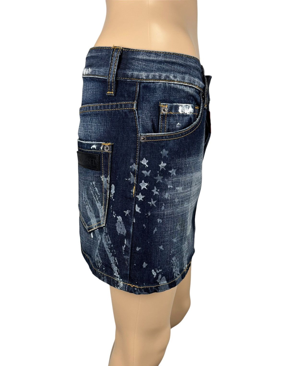 Dsquared2 Daquared Denim Mini Skirt Logo size XS Distressed Size 26" / US 2 / IT 38 - 3 Thumbnail