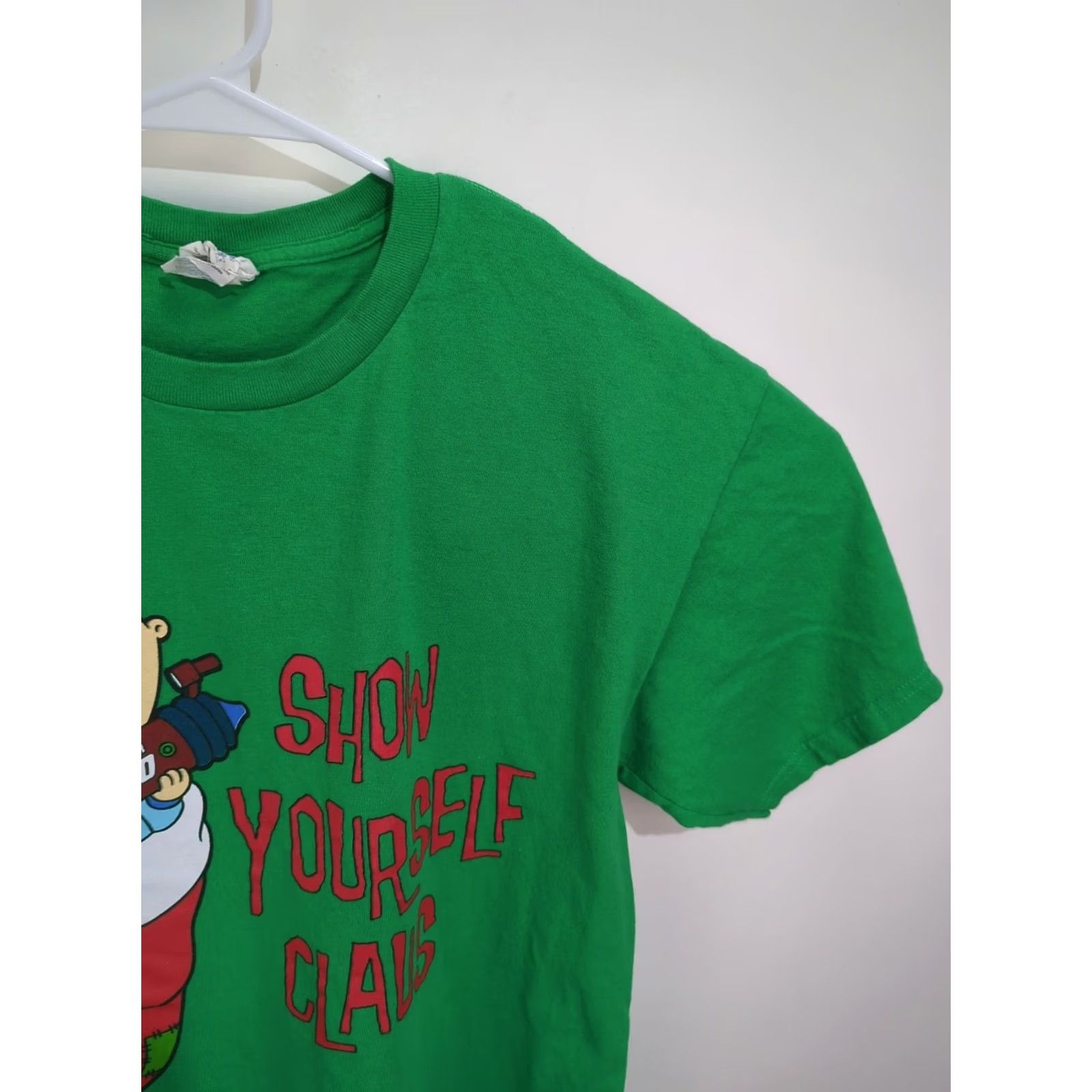 Gildan VINTAGE Gildan Heavy Cotton Stewie Griffin Adult T-Shirt Large Green Crew Neck Logo Short Sleeve Family Guy 2000s Mens Size US L / EU 52-54 / 3 - 6 Thumbnail